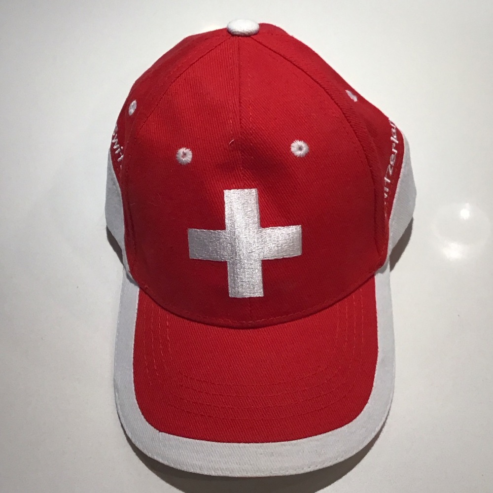 Switzerland stylish Red and White Men's Hat